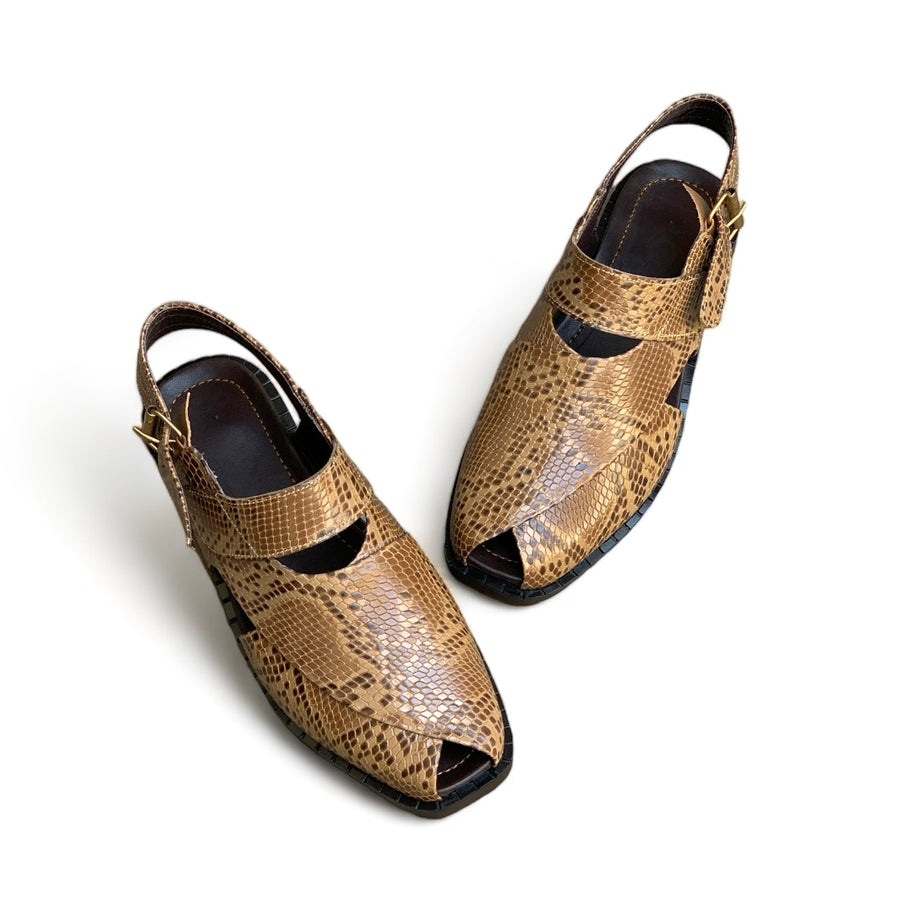 Handmade Musroon Embosed Peshawari Chapal-On607