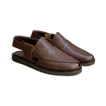 Handmade Choco Embosed Peshawari Chapal-On605