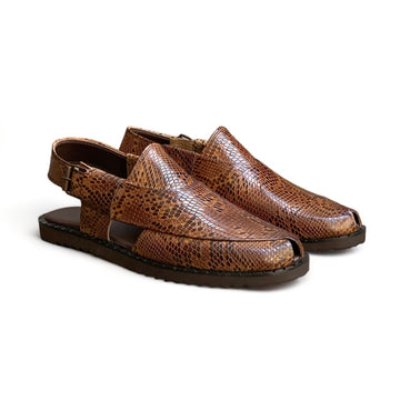 Handmade Embosed Honey Peshawari Chapal-On611