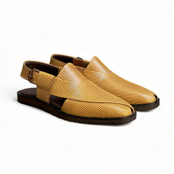 Handmade Mustard Embosed Peshawari Chapal-On604