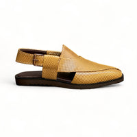 Handmade Mustard Embosed Peshawari Chapal-On604