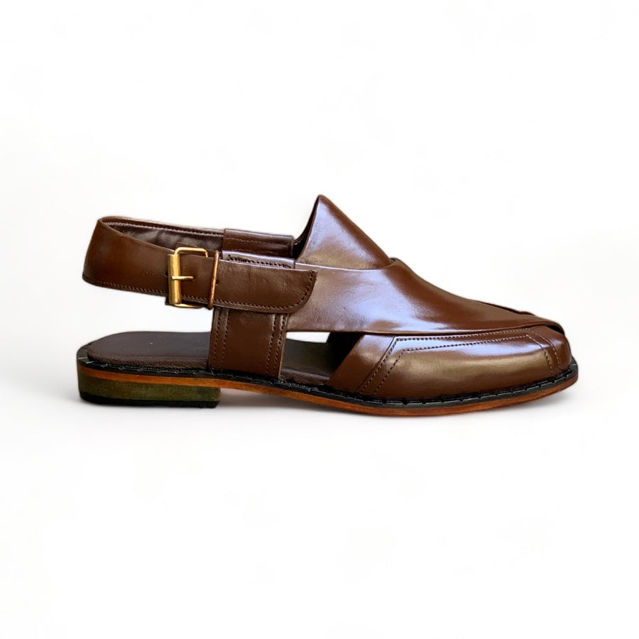 Handmade Choco Brown Peshawari Chapal-On613