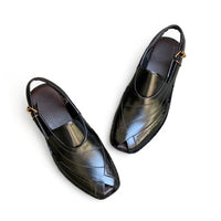 Handmade Croc Black Peshawari Chapal-On614