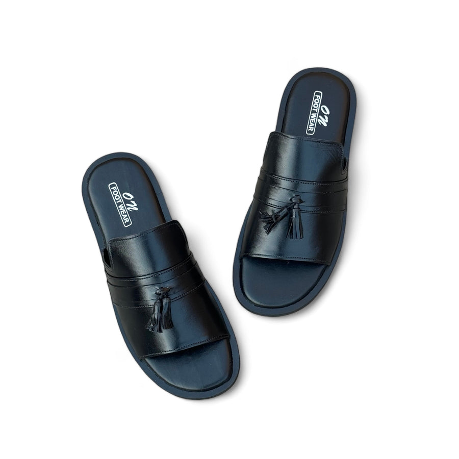 Handmade Black Tussle Slip-On312